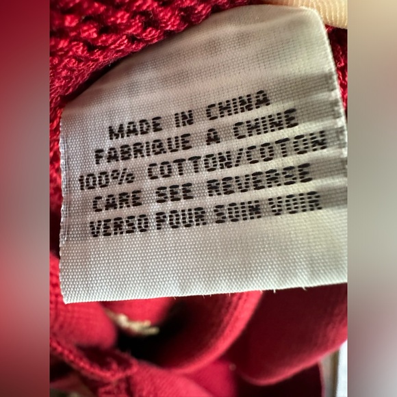 Talbots red embroidery floral button down short cardigan knit sweater - Picture 6 of 7